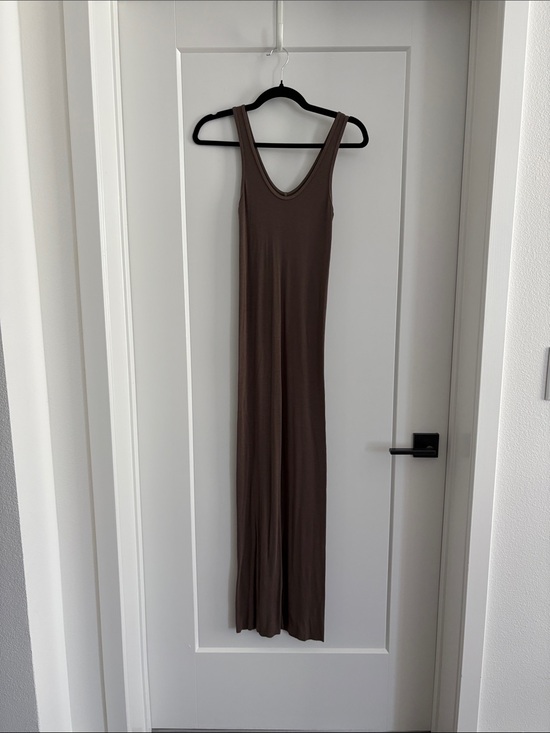 Enza Costa Dresses & Skirts - Enza Costa Stretch Silk Knit Maxi Tank Dress in Mushroom